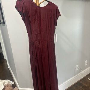 Reformation Burgundy open back Dress